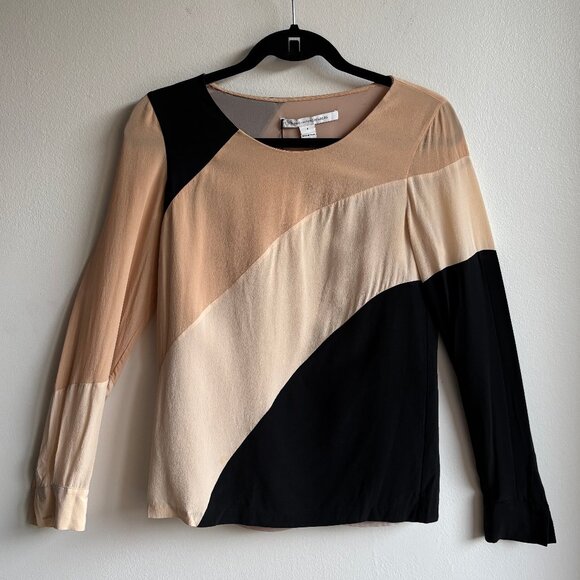 Sz0 Diane von Furstenberg Seraphina 100% Silk Long Sleeve Blouse - Runs large - Picture 2 of 14